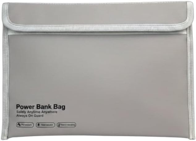 モバイルバッテリー用燃えにくいケース 大きめ(グレー)【送料無料】